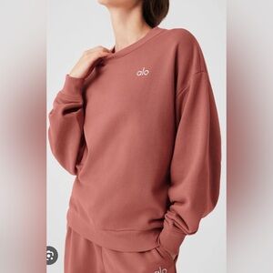 Alo Accolade Crew Neck Pullover, Soft Terracotta, Size M